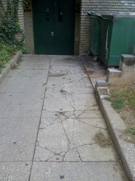 Before: cracked backyard walk ahead of replacement